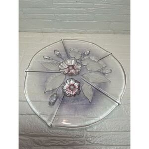 Vintage CALYPSO Mikasa Crystal Floral Petal Plate